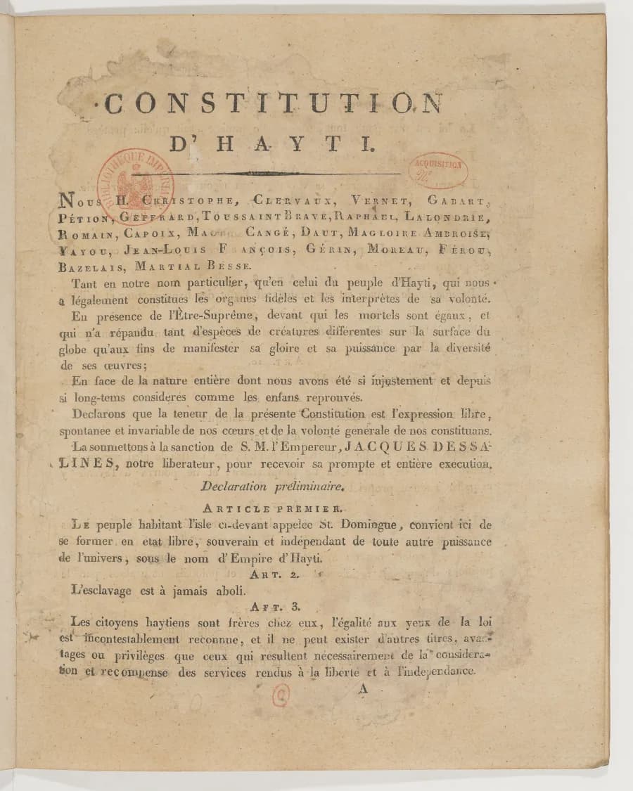 Constitution d'Hayti, 1805